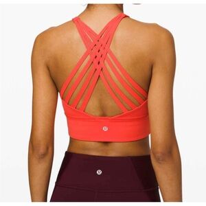 Lululemon Free To Be Moved Bra High Neck W2BUDS Women 8 Thermal Red Yoga